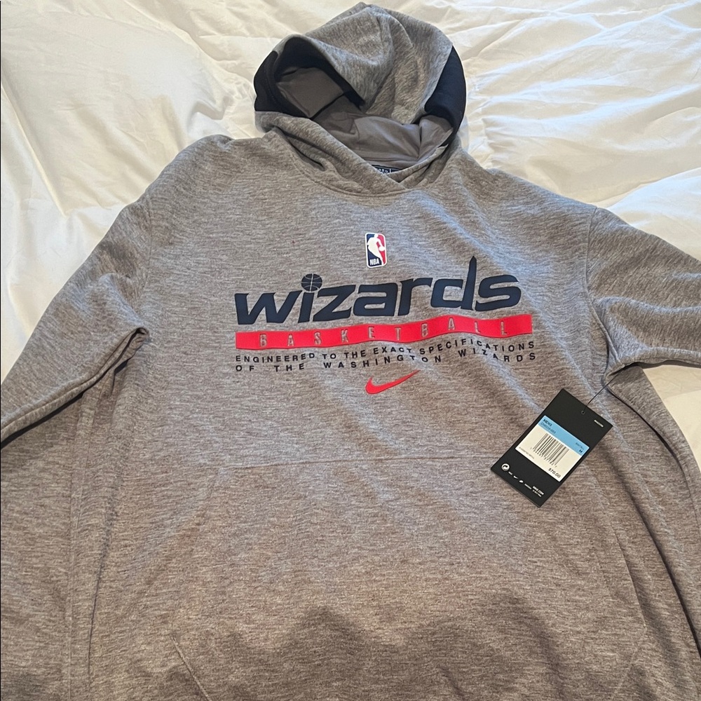 Nike Gray Team Issued Wizards Basketball Hoodie